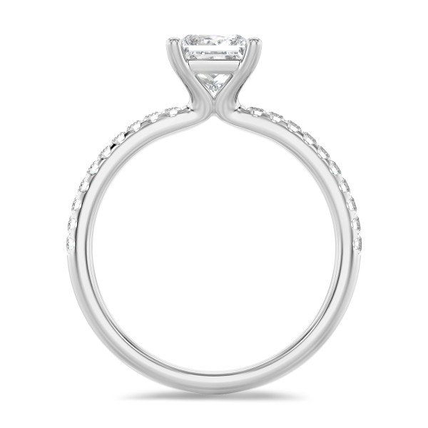 Search all PLP - 1.50 quilates anillo solitario diamante princesa cultivado en laboratorio en oro blanco con diamantes laterales cultivados en laboratorio