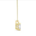 2.00 quilates colgante solitario diamante princesa en oro amarillo