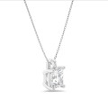 3.00 quilates colgante solitario diamante princesa cultivado en laboratorio en oro blanco