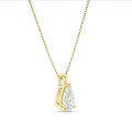 2.00 quilates colgante solitario en oro amarillo con diamante pera cultivado en laboratorio