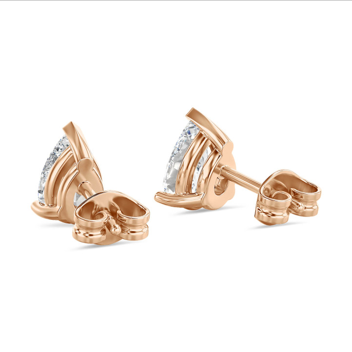 4.00 quilates pendientes solitario diamante talla pera en oro rojo