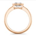 1.20 quilates anillo solitario en oro rojo con un diamante redondo