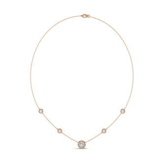 2.00 quilates colgante diamante cultivado en laboratorio satélite en oro rojo