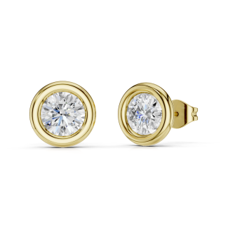 2.00 quilates pendientes diamantes cultivados en laboratorio satélite en oro amarillo