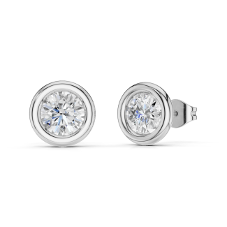 4.00 quilates pendientes diamantes cultivados en laboratorio satélite en oro blanco