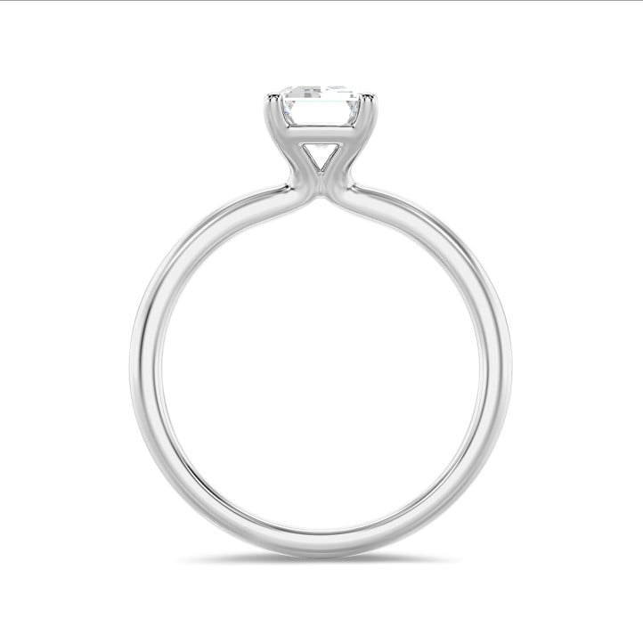 1.20 quilates anillo solitario diamante talla esmeralda en oro blanco