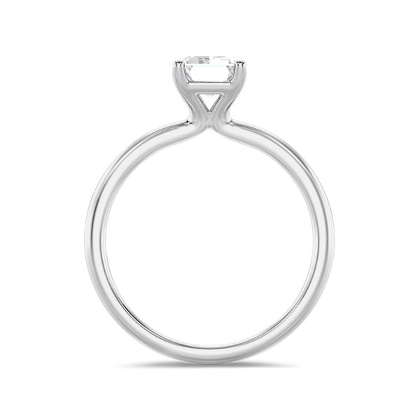 1.50 quilates anillo solitario diamante talla esmeralda cultivado en laboratorio en oro blanco