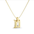 3.00 quilates colgante solitario diamante talla esmeralda cultivado en laboratorio en oro amarillo