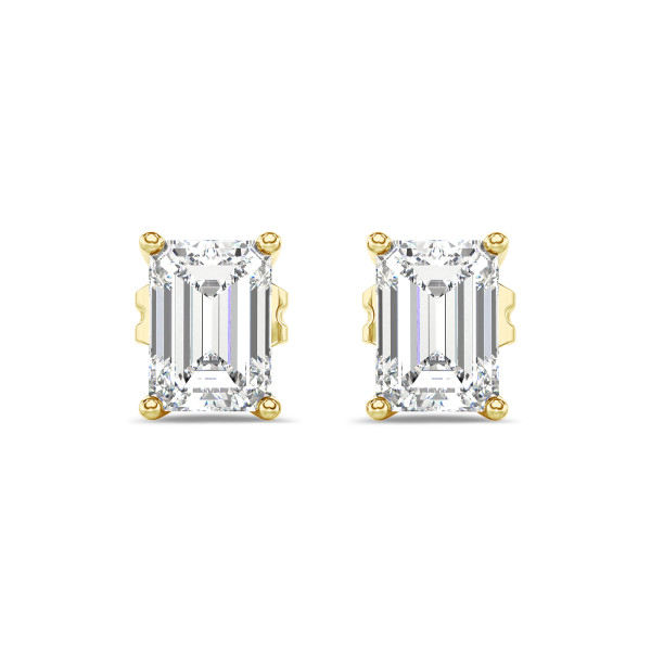 Search all PLP - 2.00 quilates pendientes solitario diamante talla esmeralda cultivado en laboratorio en oro amarillo