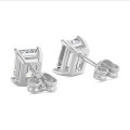 2.00 quilates pendientes solitario diamante talla esmeralda en oro blanco