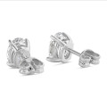2.00 quilates pendientes solitario diamante ovalado en oro blanco