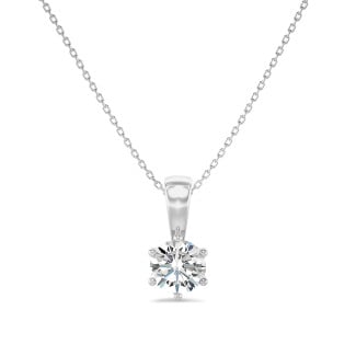 2.50 quilates colgante solitario en oro blanco con diamante redondo cultivado en laboratorio