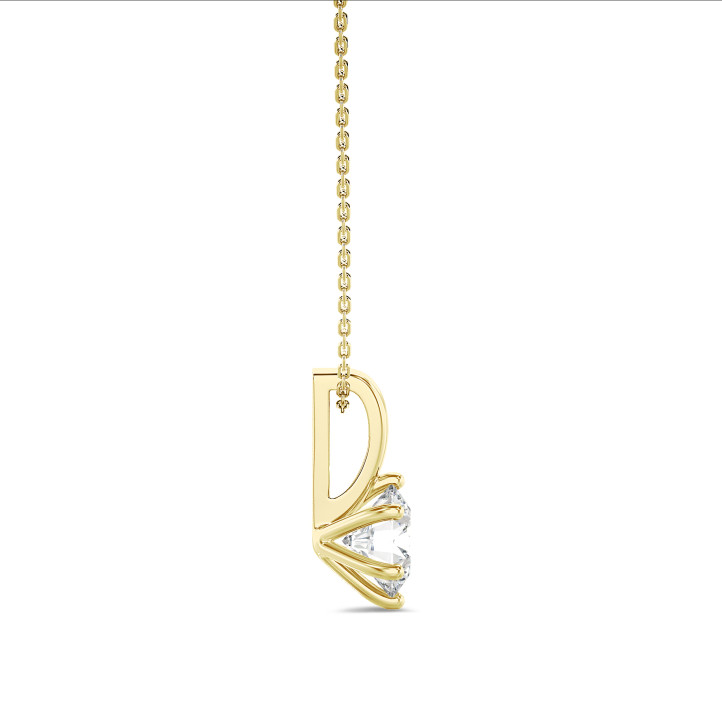 3.00 quilates colgante solitario en oro amarillo con diamante redondo