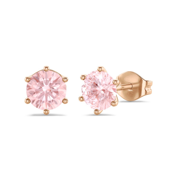 Search all PLP - 2.00 quilates pendientes solitario en oro rojo con diamantes redondos rosas