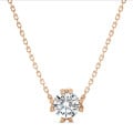 1.20 quilates colgante solitario en oro rojo con diamante redondo