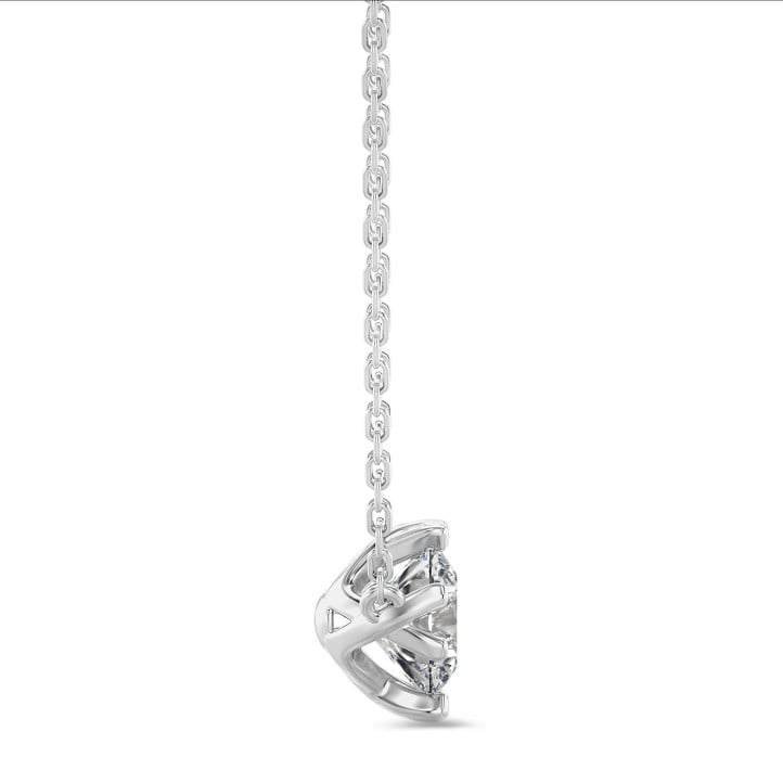 2.50 quilates colgante solitario en oro blanco con diamante redondo