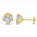 4.00 quilates pendientes solitario en oro amarillo con ocho garras