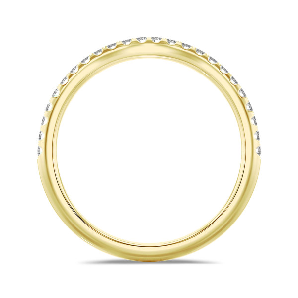 0.25 quilates alianza curva (media banda) en oro amarillo con diamantes cultivados en laboratorio