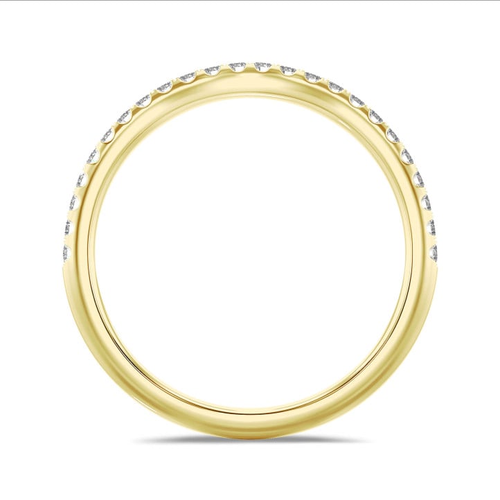 0.25 quilates alianza curva (media banda) en oro amarillo con diamantes cultivados en laboratorio