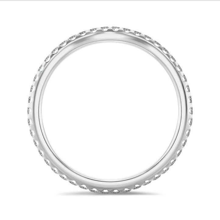 0.45 quilates alianza curva (banda completa) en oro blanco con diamantes cultivados en laboratorio