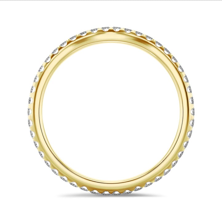 0.45 quilates alianza curva (banda completa) en oro amarillo con diamantes cultivados en laboratorio