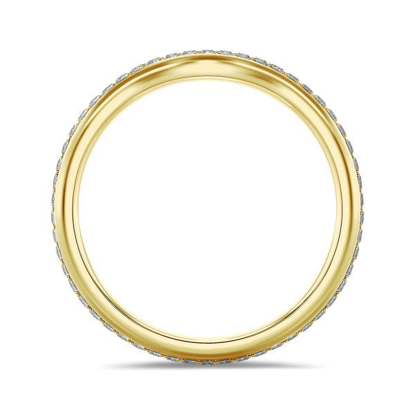 0.41 quilates alianza curva (banda completa) en oro amarillo con diamantes cultivados en laboratorio