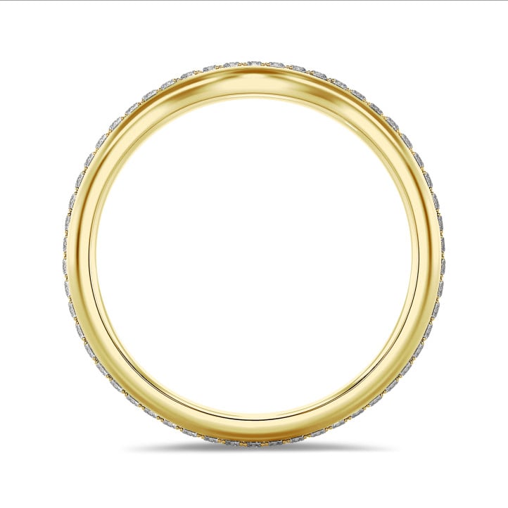 0.41 quilates alianza curva (banda completa) en oro amarillo con diamantes cultivados en laboratorio