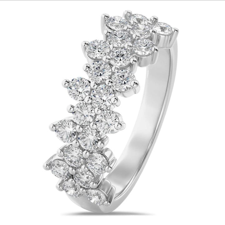 1.20 quilates alianza en oro blanco con diamantes redondos