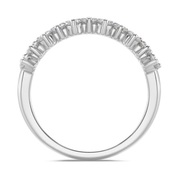 Anillos - 1.20 quilates alianza en oro blanco con diamantes redondos