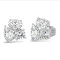 6.00 quilates pendientes trilogía de diamantes en oro blanco