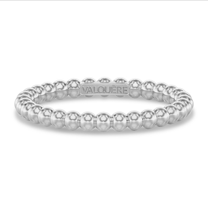 Anillo de combinación con bolitas en oro blanco