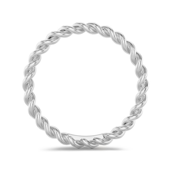 Anillo trenzado de combinación en oro blanco