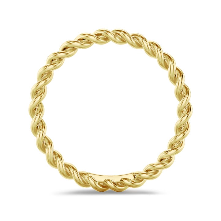 Anillo trenzado de combinación en oro amarillo