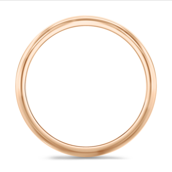 Anillo de boda con superficie esférica de 4.00 mm en oro rojo