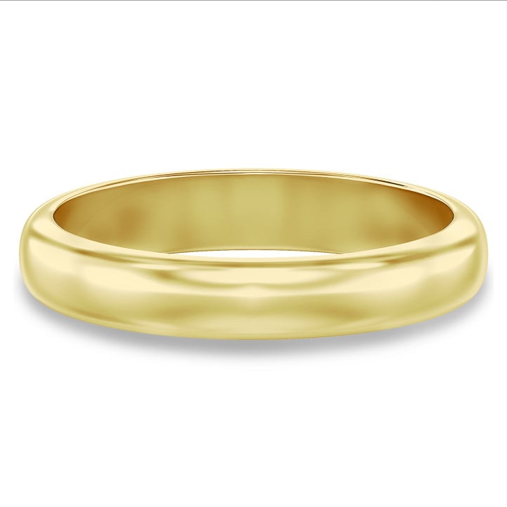 Anillo de boda con superficie esférica de 4.00 mm en oro amarillo
