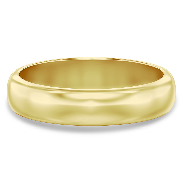 Anillo de boda con superficie esférica de 5.00 mm en oro amarillo