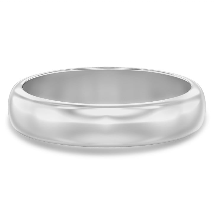 Anillo de boda con superficie esférica de 5.00 mm en platino