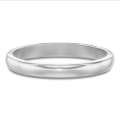 Anillo de boda con superficie esférica ligeramente de 3.00 mm en platino