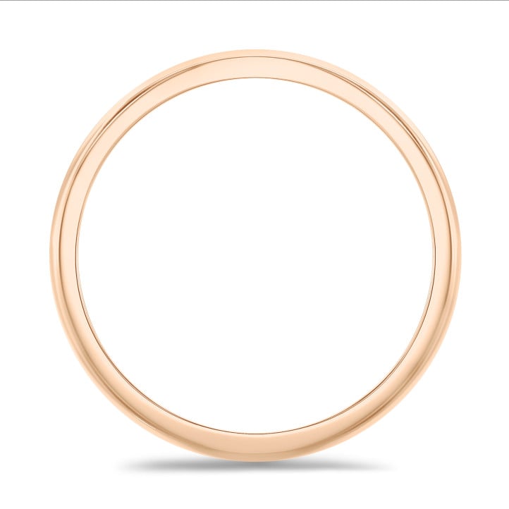 Anillo de boda con superficie esférica ligeramente de 5.00 mm en oro rojo