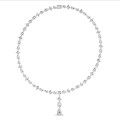 24.70 quilates gargantilla de diamantes cultivados en laboratorio en oro blanco con colgante desmontable
