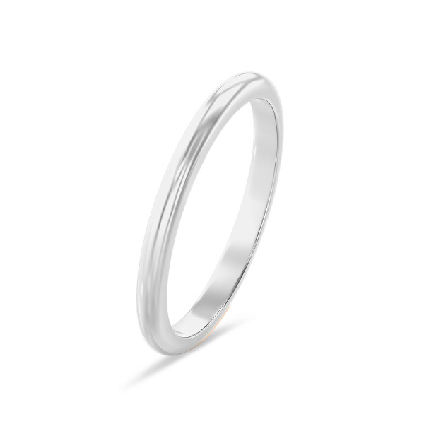 Anillo de boda con superficie esférica de 2.00 mm en oro blanco