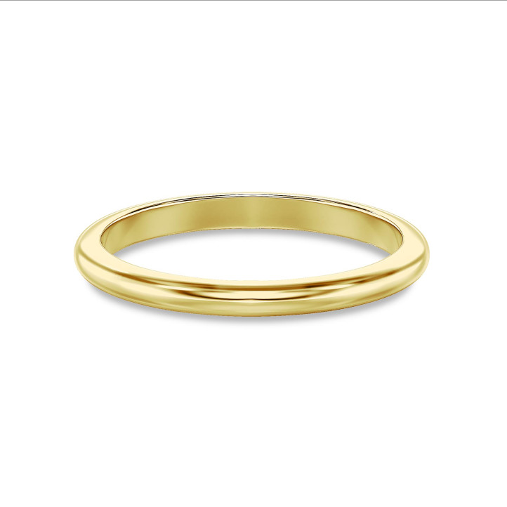 Anillo de boda con superficie esférica de 2.00 mm en oro amarillo