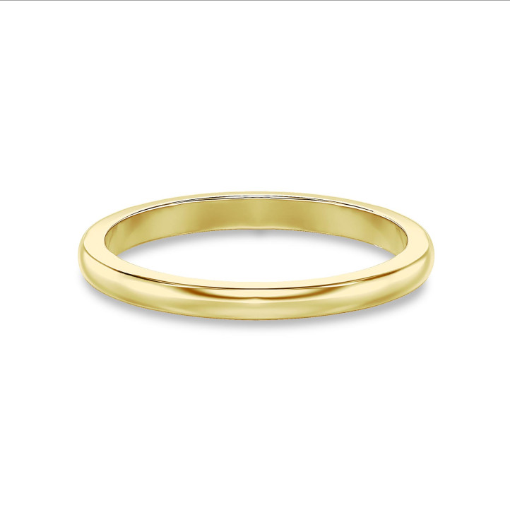 Anillo de boda con superficie esférica ligeramente de 2.00 mm en oro amarillo