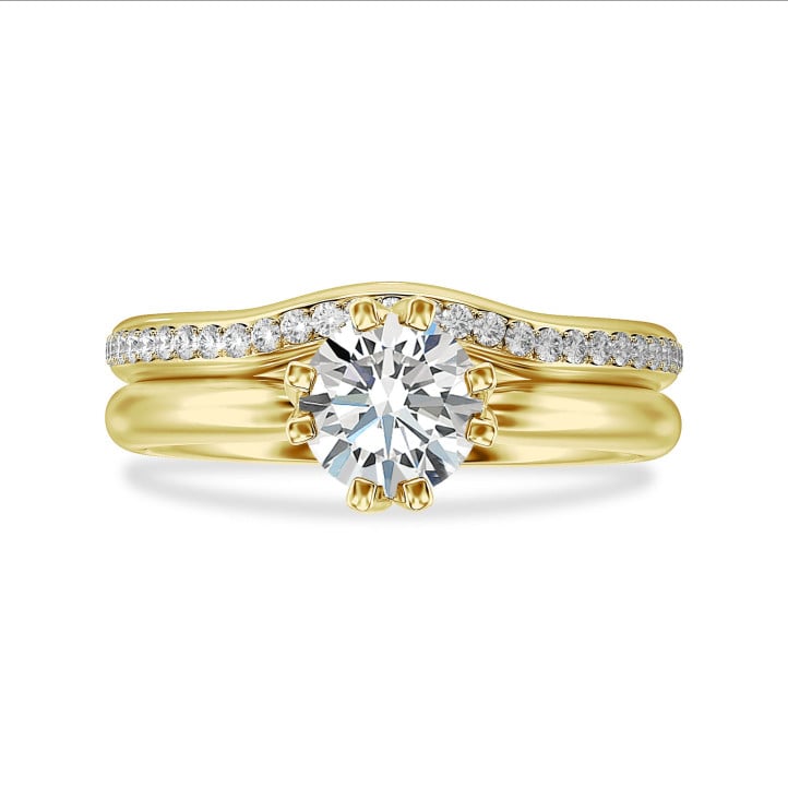 2.50 quilates anillo solitario diamante en oro amarillo