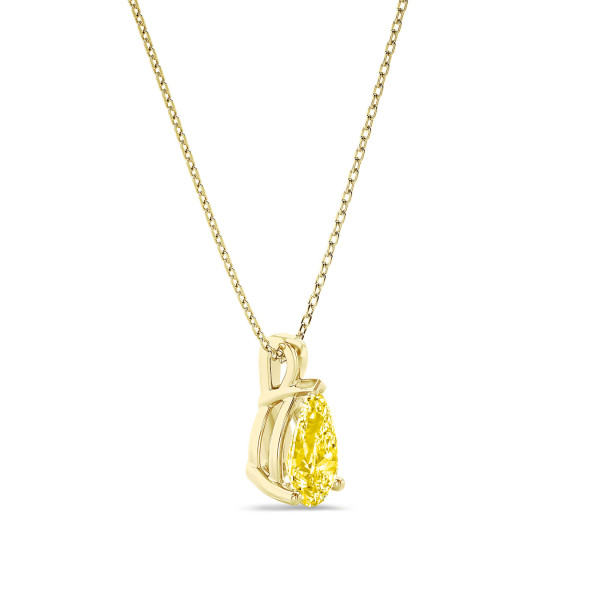 5.00 quilates colgante solitario en oro amarillo con diamante pera amarillo cultivado en laboratorio