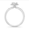 5.00 quilates halo anillo solitario en oro blanco con diamante pera con diamantes redondos