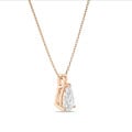 5.00 quilates colgante solitario en oro rojo con diamante pera