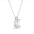 5.00 quilates colgante solitario diamante talla esmeralda en oro blanco
