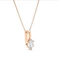 5.00 quilates colgante solitario en oro rojo con diamante redondo