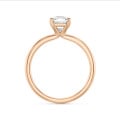 3.00 quilates anillo solitario diamante de corte asscher en oro rojo